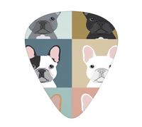 French Bulldog 12 pcs guitar cubes, 3 thicknesses contain 0.46mm, 0.71mm, 0.96mm, with organizer storage box