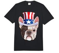 French Bulldog 4th of July Uncle Sam Boys American Flag Hat Comfort Colors Adult Heavyweight T-Shirt