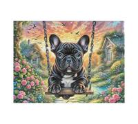 French Bulldog 500-piece Jigsaw Puzzle Bundle Cute Pet Family Puzzle Lovers Brain Training Mindful Activity Spring Gift Durable Cardboard 500 PCS