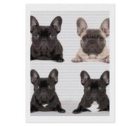 French Bulldog 5D Round Drill Diamond Painting Kit Canvas Version, DIY Diamond Art Craft For Adults Beginners, Shiny Resin Diamond Art Canvas Set, DIY Full Drill, Waterproof Wall Decor Gift 12"x16"