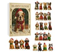 French Bulldog Advent Calendar, Funny 24 Days Countdown Calendar, 2D Flat Acrylic Dog Ornaments, Holiday Countdown Gifts with Frenchie Figures for Dog Lovers, Halloween Thanksgiving Christmas Gifts