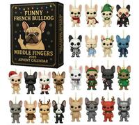 French Bulldog Advent Calendars,24 Days Advent Dog Pendant Christmas Calendar,Dogs Ornaments Christmas Tree Decorations Countdown Calendar for Dogs Lovers and Families (B)