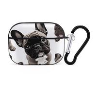 French Bulldog AirPods Pro Case Cover with Keychain Ring PC Hard Shell Protective Case for AirPods Pro 2nd for Women Men Generation Easy Open Full Drop Protection Cover Black-Style