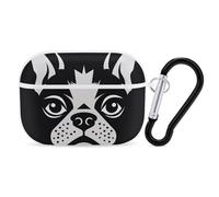 French Bulldog AirPods Pro Case Cover with Keychain Ring PC Hard Shell Protective Case for AirPods Pro 2nd for Women Men Generation Easy Open Full Drop Protection Cover White-Style