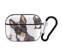 French Bulldog AirPods Pro Case Cover with Keychain Ring PC Hard Shell Protective Case for AirPods Pro 2nd for Women Men Generation Easy Open Full Drop Protection Cover Black-Style