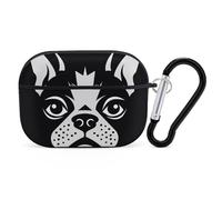 French Bulldog AirPods Pro Case Cover with Keychain Ring PC Hard Shell Protective Case for AirPods Pro 2nd for Women Men Generation Easy Open Full Drop Protection Cover Black-Style