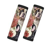 French Bulldog And Flowers Print Handles Protection Luggage Handle Wrap Grips 2 Packs Suitcase Identifiers Soft Grip
