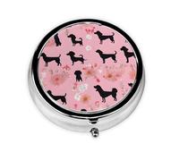 French Bulldog and Flowers Print Personalised Portable Pillbox with,Mini Pillbox Compact and Convenient Pill Organiser for Storing and Organising Pills