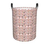 French Bulldog And flowers Print Round Laundry Hamper Storage Basket Bedroom Daily Home Laundry Sorting Storage
