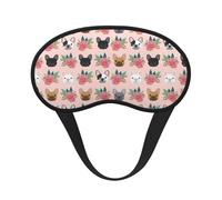 French Bulldog and Flowers Sleep Mask for Side Sleeper, Eye Mask Sleeping for Women Men,for Sleeping with Elastic Band