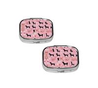 French Bulldog and Flowers Square Mini Medicine Box, Lightweight to Carry, Durable and Long-Lasting