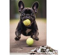French Bulldog Animal Dog Puzzles 500 Pieces Wooden Puzzles Puzzles for Adults Puzzles For Adults Teenagers Teenager Man Woman Gift 500pcs (52x38cm)