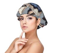 French Bulldog Art Printed Satin Hair Bonnet for Sleeping Double Layer Silk Sleep Cap Hair Wrap Cap for Women Men Black