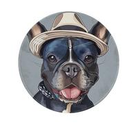 French Bulldog Art Prints Round Mouse Pad 2 PCS,Non-Slip Rubber Base Mousepad Mouse Mat for Laptop Computer Office 7.9 x 7.9 Inch