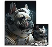 French Bulldog Astronaut Piece Jigsaw Puzzle Challenging Puzzles Ideal for Family Fun RelaxationHoliday Gifts 1000 PCS(75x50cm)