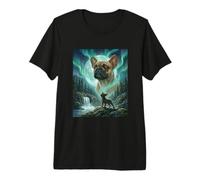 French Bulldog Aurora Borealis Northern Lights Dog Moon Premium T-Shirt