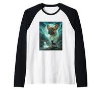 French Bulldog Aurora Borealis Northern Lights Dog Moon Raglan Baseball Tee