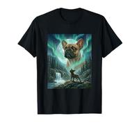 French Bulldog Aurora Borealis Northern Lights Dog Moon T-Shirt