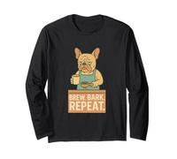 French Bulldog Barista Brew Bark Repeat Frenchie Long Sleeve T-Shirt