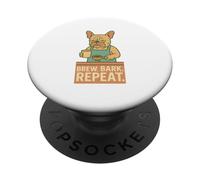 French Bulldog Barista Brew Bark Repeat Frenchie PopSockets Adhesive PopGrip