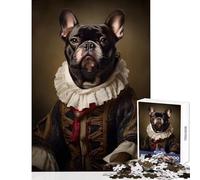 French Bulldog Baroque Jigsaw Puzzles 1000 Piece for Adults Great Gifts for Games Birthday Present Toy Wall Decor Suitable for People Aged 14 And Above (38x26cm)