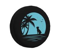 French Bulldog Beach Sunset Funny Tire Cover Universal Protector for Truck, SUV, Trailer, Camper, Rv, 15 inch