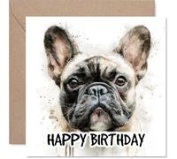 French Bulldog Birthday Card for Men Women - Dog Breeds - Happy Birthday Card for Dad Grandad Son Wife, 145mm Bday Greeting Cards