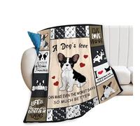 French Bulldog Blanket Super Soft Warm French Bulldog Fleece Throw Blanket Cozy Plush Dog Stuff Lightweight Flannel Gifts Blankets for Kids Adults Pets 50"X40"