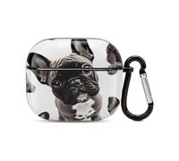 French Bulldog Bluetooth Earbuds Case Cover Full Body Shockproof Protection Hard Case Support Wireless Charging with Keychain Personalized Gift for AirPods 3