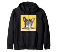 French Bulldog Bubble Tea Boba Dog Zip Hoodie