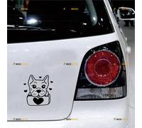 French Bulldog Bull Dog Cute Love Heart Sticker Decal Vinyl Puppy - 2 Pack White 10.2cm - for Car Boat Laptop Cup No Background Die-Cut