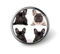 French Bulldog Button Pins - Personalized Round Badges for Women Men Custom Photo Buttons for Backpack Cloth Decoration Souvenir Gifts, Metal Badge Brooch Party Costume Accessory