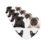 French Bulldog Car Air Fresheners 4 Pcs Funny Hanging Car Air Fresheners Cute Long Lasting Scented Mirror Hanging Decoration Ornaments Gift For Men Women Heart Shape