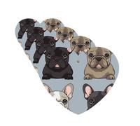 French Bulldog Car Air Fresheners 4 Pcs Funny Hanging Car Air Fresheners Cute Long Lasting Scented Mirror Hanging Decoration Ornaments Gift For Men Women Heart Shape
