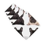 French Bulldog Car Air Fresheners 4 Pcs Funny Hanging Car Air Fresheners Cute Long Lasting Scented Mirror Hanging Decoration Ornaments Gift For Men Women Square