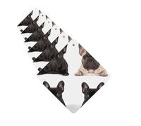 French Bulldog Car Air Fresheners 6 Pcs Funny Hanging Car Air Fresheners Cute Long Lasting Scented Mirror Hanging Decoration Ornaments Gift Auto Interior Decor For Men Women Square