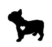 French Bulldog Car Sticker - 'All French Bulldogs Have Hearts' Funny Decal(Black,50X45.3CM)