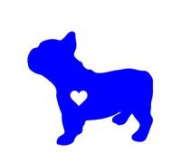 French Bulldog Car Sticker - 'All French Bulldogs Have Hearts' Funny Decal(Blue,35X31.7CM)
