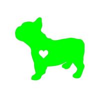 French Bulldog Car Sticker - 'All French Bulldogs Have Hearts' Funny Decal(Green,40X36.2CM)