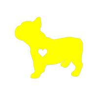 French Bulldog Car Sticker - 'All French Bulldogs Have Hearts' Funny Decal(Yellow,40X36.2CM)