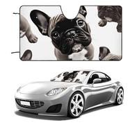 French Bulldog Car Windshield Sun Shade Keep Car Interior Cool 51"x28" Folding Front Window Sun Shade, Heat Shield for SUV, Truck, Blocks UV