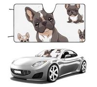 French Bulldog Car Windshield Sun Shade Keep Car Interior Cool 51"x28" Folding Front Window Sun Shade, Heat Shield for SUV, Truck, Blocks UV