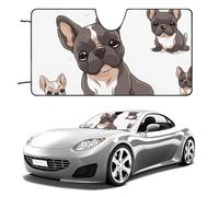 French Bulldog Car Windshield Sun Shade Keep Car Interior Cool 55"x30" Folding Front Window Sun Shade, Heat Shield for SUV, Truck, Blocks UV