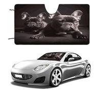 French Bulldog Car Windshield Sun Shade - Reflector Sunshade Offers Ultimate Protection for Car Interior, Cool Reflective Sun Blocker Fits Small Sedans, Mini SUVs 55"x30"