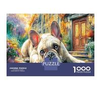 French Bulldog Cardboard Bulldog Resting by House Premium Jigsaw Puzzle Boredom Buster Home Decor 70x50cm/1000pcs