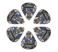 French Bulldog Cartoon Printed Guitar Picks -6 Pcs Guitar Picks Plectrum,Guitar Accessories,Electric Guitar Pick, Bass & Ukulele 0.46mm