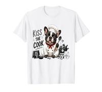 French Bulldog Chef Dog Lover Value Graphic T-Shirt, Men, White, L