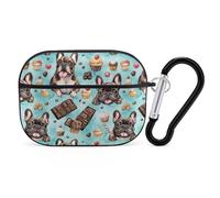 French Bulldog Chocolate Cute Earbuds Case Compatible with Airpods Pro Wireless Headphones Cover with Carabiner