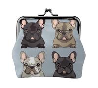 french bulldog Coin Purse for Women, Chic PU Leather Mini Change Pouch with Kiss Lock Clasp, Fashion Change Purse Wallets for Coins, Keys, Lipstick, and Earphones