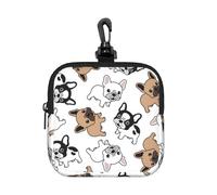 French Bulldog, Coin Purse Square Zipper Storage Bag, Change Pouch with Lobster Buckle Clasp Buckle, Change Purse